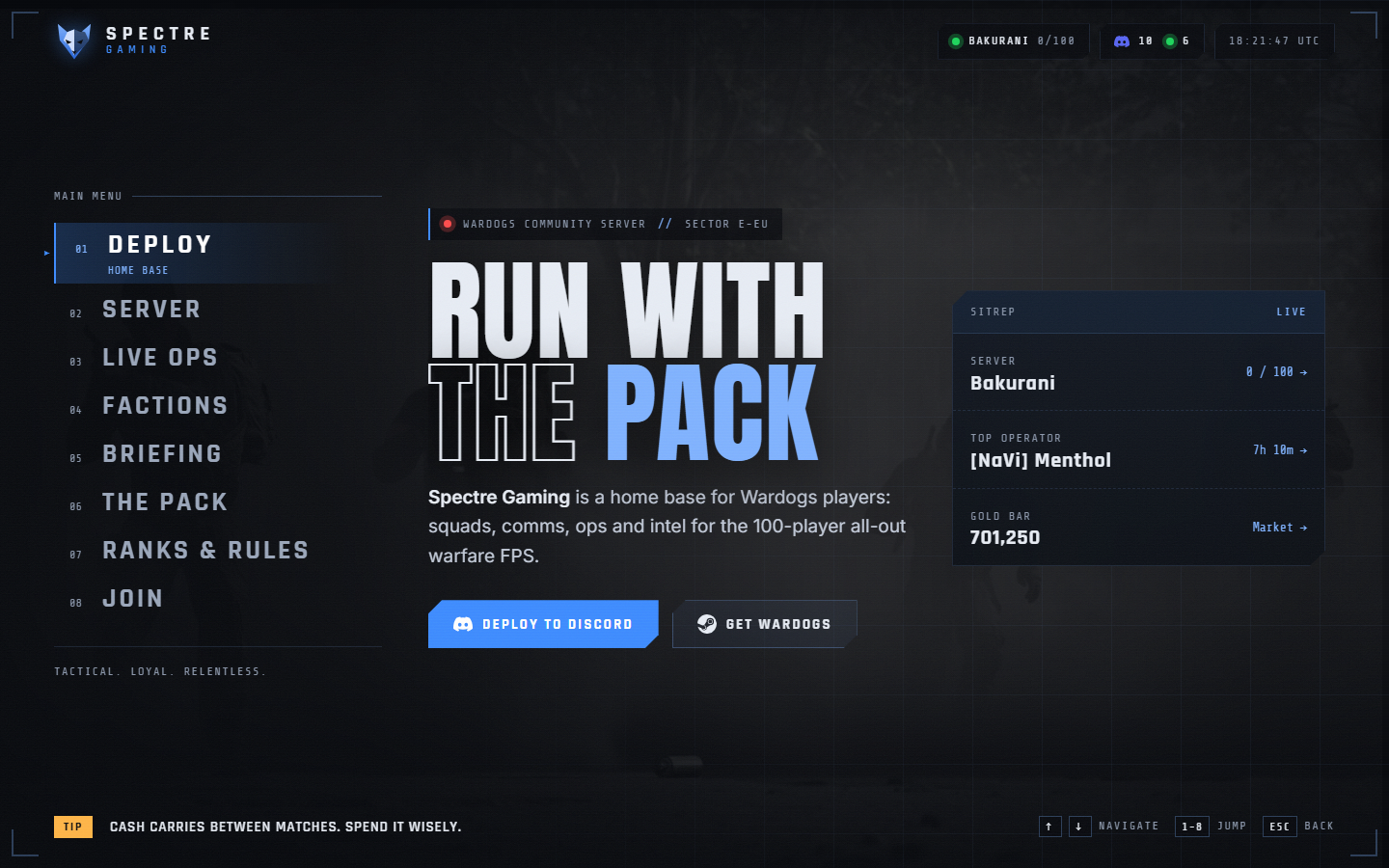 Spectre Gaming website